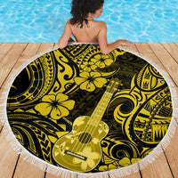 Hawaii Ukulele Beach Blanket Polynesian Pattern Yellow Version - Wonder Print Shop