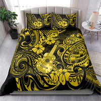 Hawaii Ukulele Bedding Set Polynesian Pattern Yellow Version - Wonder Print Shop