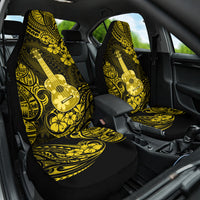 Hawaii Ukulele Car Seat Cover Polynesian Pattern Yellow Version - Wonder Print Shop