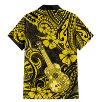 Hawaii Ukulele Family Matching Mermaid Dress and Hawaiian Shirt Polynesian Pattern Yellow Version - Wonder Print Shop