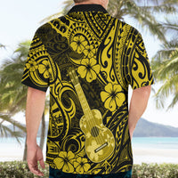 Hawaii Ukulele Hawaiian Shirt Polynesian Pattern Yellow Version - Wonder Print Shop
