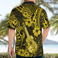 Hawaii Ukulele Hawaiian Shirt Polynesian Pattern Yellow Version - Wonder Print Shop