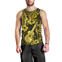 Hawaii Ukulele Men Tank Top Polynesian Pattern Yellow Version - Wonder Print Shop