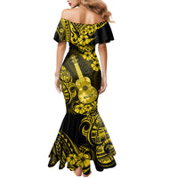 Hawaii Ukulele Mermaid Dress Polynesian Pattern Yellow Version - Wonder Print Shop
