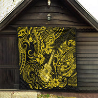 Hawaii Ukulele Quilt Polynesian Pattern Yellow Version - Wonder Print Shop