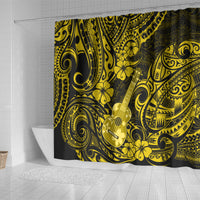 hawaii-ukulele-shower-curtain-polynesian-pattern-yellow-version