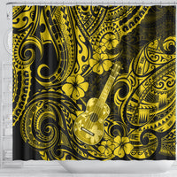 hawaii-ukulele-shower-curtain-polynesian-pattern-yellow-version