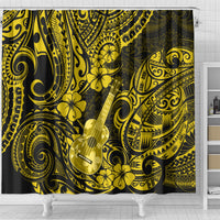 hawaii-ukulele-shower-curtain-polynesian-pattern-yellow-version
