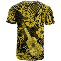 Hawaii Ukulele T Shirt Polynesian Pattern Yellow Version - Wonder Print Shop