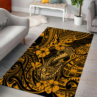 Hawaii Fish Hook Area Rug Polynesian Pattern Gold Version - Wonder Print Shop