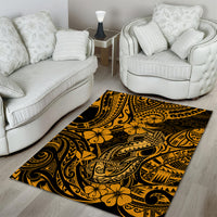 Hawaii Fish Hook Area Rug Polynesian Pattern Gold Version - Wonder Print Shop