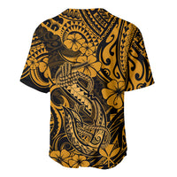 Hawaii Fish Hook Baseball Jersey Polynesian Pattern Gold Version - Wonder Print Shop