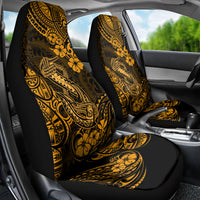 Hawaii Fish Hook Car Seat Cover Polynesian Pattern Gold Version - Wonder Print Shop