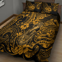 Hawaii Fish Hook Quilt Bed Set Polynesian Pattern Gold Version - Wonder Print Shop