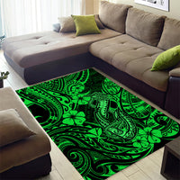 Hawaii Fish Hook Area Rug Polynesian Pattern Green Version - Wonder Print Shop