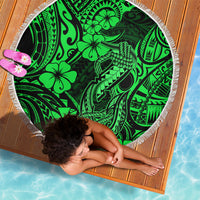 Hawaii Fish Hook Beach Blanket Polynesian Pattern Green Version - Wonder Print Shop