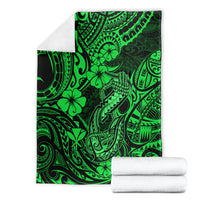 hawaii-fish-hook-blanket-polynesian-pattern-green-version