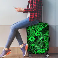 Hawaii Fish Hook Luggage Cover Polynesian Pattern Green Version - Wonder Print Shop