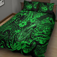 Hawaii Fish Hook Quilt Bed Set Polynesian Pattern Green Version - Wonder Print Shop