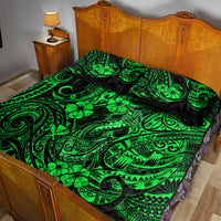 Hawaii Fish Hook Quilt Bed Set Polynesian Pattern Green Version - Wonder Print Shop
