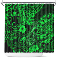 hawaii-fish-hook-shower-curtain-polynesian-pattern-green-version