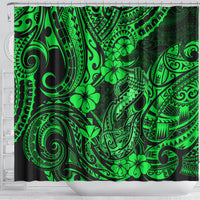 hawaii-fish-hook-shower-curtain-polynesian-pattern-green-version