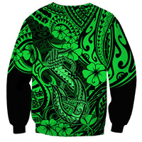 Hawaii Fish Hook Sweatshirt Polynesian Pattern Green Version - Wonder Print Shop