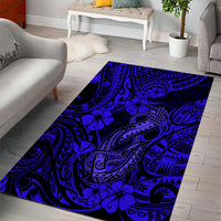 Hawaii Fish Hook Area Rug Polynesian Pattern Navy Blue Version - Wonder Print Shop
