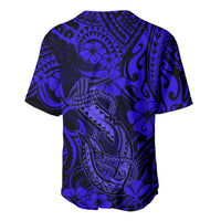 Hawaii Fish Hook Baseball Jersey Polynesian Pattern Navy Blue Version - Wonder Print Shop
