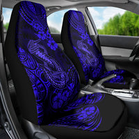 Hawaii Fish Hook Car Seat Cover Polynesian Pattern Navy Blue Version - Wonder Print Shop