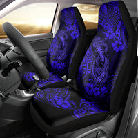 Hawaii Fish Hook Car Seat Cover Polynesian Pattern Navy Blue Version - Wonder Print Shop
