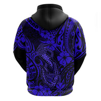 Hawaii Fish Hook Hoodie Polynesian Pattern Navy Blue Version - Wonder Print Shop