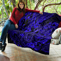 Hawaii Fish Hook Quilt Polynesian Pattern Navy Blue Version - Wonder Print Shop