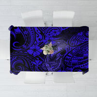 Hawaii Fish Hook Tablecloth Polynesian Pattern Navy Blue Version - Wonder Print Shop