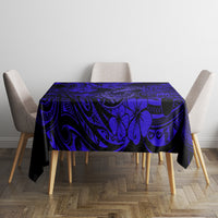 Hawaii Fish Hook Tablecloth Polynesian Pattern Navy Blue Version - Wonder Print Shop