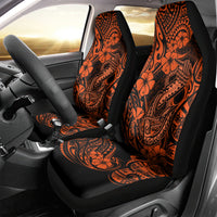 Hawaii Fish Hook Car Seat Cover Polynesian Pattern Orange Version - Wonder Print Shop