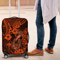 Hawaii Fish Hook Luggage Cover Polynesian Pattern Orange Version - Wonder Print Shop