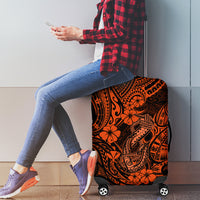 Hawaii Fish Hook Luggage Cover Polynesian Pattern Orange Version - Wonder Print Shop