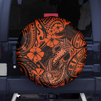 Hawaii Fish Hook Spare Tire Cover Polynesian Pattern Orange Version - Wonder Print Shop