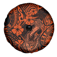 Hawaii Fish Hook Spare Tire Cover Polynesian Pattern Orange Version - Wonder Print Shop