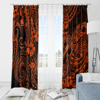 Hawaii Fish Hook Window Curtain Polynesian Pattern Orange Version - Wonder Print Shop