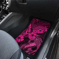 Hawaii Fish Hook Car Mats Hibiscus Hawaii Tribal Tattoo Pink Version - Wonder Print Shop