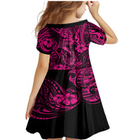 Hawaii Fish Hook Family Matching Mermaid Dress and Hawaiian Shirt Hibiscus Hawaii Tribal Tattoo Pink Version - Wonder Print Shop