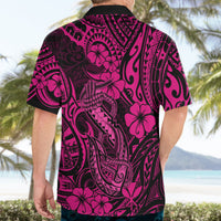 Hawaii Fish Hook Hawaiian Shirt Hibiscus Hawaii Tribal Tattoo Pink Version - Wonder Print Shop