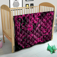 Hawaii Fish Hook Quilt Hibiscus Hawaii Tribal Tattoo Pink Version - Wonder Print Shop