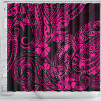 hawaii-fish-hook-shower-curtain-hibiscus-hawaii-tribal-tattoo-pink-version