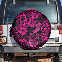 Hawaii Fish Hook Spare Tire Cover Hibiscus Hawaii Tribal Tattoo Pink Version - Wonder Print Shop