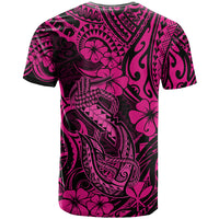 Hawaii Fish Hook T Shirt Hibiscus Hawaii Tribal Tattoo Pink Version - Wonder Print Shop