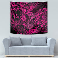 Hawaii Fish Hook Tapestry Hibiscus Hawaii Tribal Tattoo Pink Version - Wonder Print Shop
