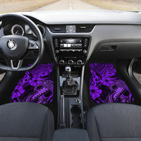 Hawaii Fish Hook Car Mats Hibiscus Hawaii Tribal Tattoo Purple Version - Wonder Print Shop